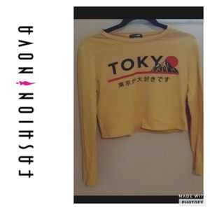 FashionNova Tokyo Yellow long sleeve shirt Medium